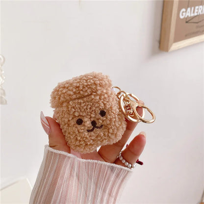 Kawaii Fluffy Bear & Bunny Silicone Case for Apple AirPods Pro 1 & 2 🐻🐰✨ - Adorable Earphone Cover for Girls in Autumn & Winter!
