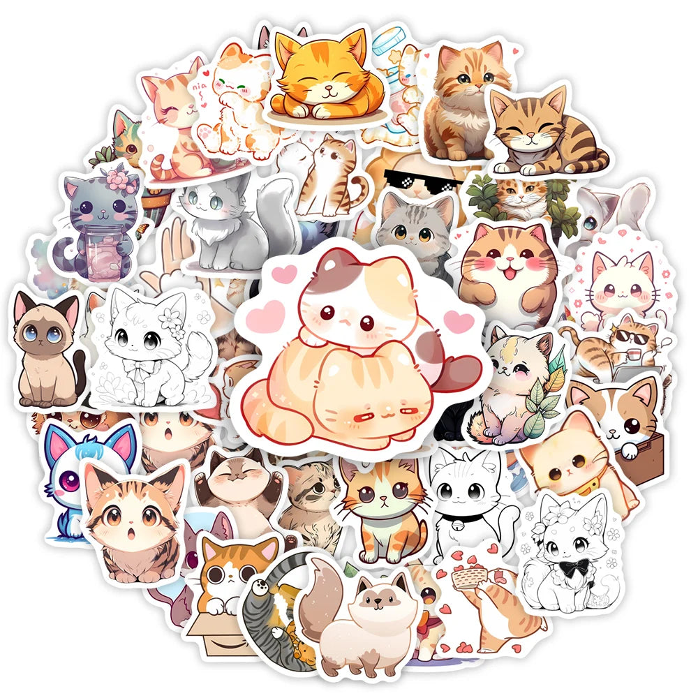 Adorable Kawaii Cat Stickers 🐱✨ - Cute Anime Pets for DIY Fun on Phones, Laptops & More! 🎨💕