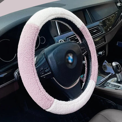 Kawaii Plush Steering Wheel Cover for Cozy Winter Drives ❄️💖 Cute & Anti-Slip Car Accessory