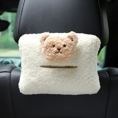 Kawaii Cloud & Flower Plush Tissue Box Holder 🌸☁️ - Adorable Car Napkin Organizer for Back Seat & Armrest! 🚗✨