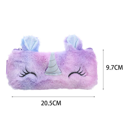 Kawaii Plush Unicorn Pencil Case - Magical School Essential 🦄✨