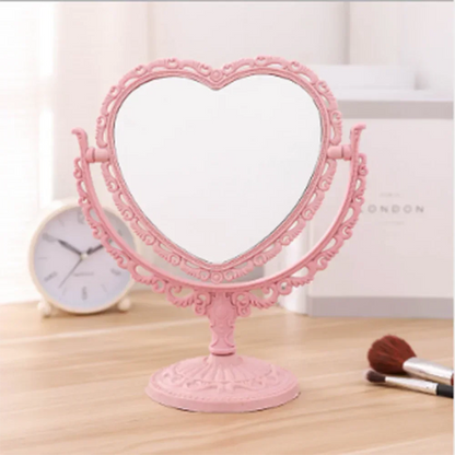 Kawaii Lace Love Mirror 🌸✨ | Portable Double-sided Vanity Mirror for Makeup Magic 💖🎀