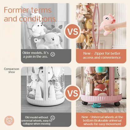 Kawaii Plush Toy Paradise: Transparent Storage Pail 🧸✨ - Large Capacity Cylinder for Adorable DIY Plushies! 🌈💖