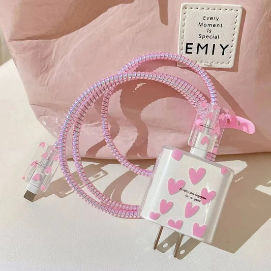 Kawaii TPU Case for Apple 18/20W Charger 🌈✨ - Adorable Bite Protector Shell for iPhone 14/13! 🐾💖