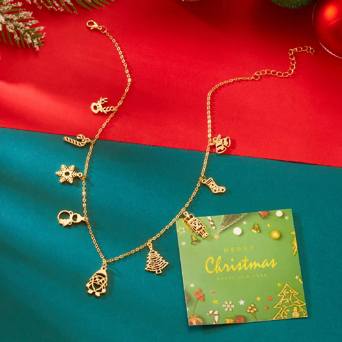Whimsical Santa Snowman Necklace Pendant 🎄 Snowflake Candy Cane Charm Unisex