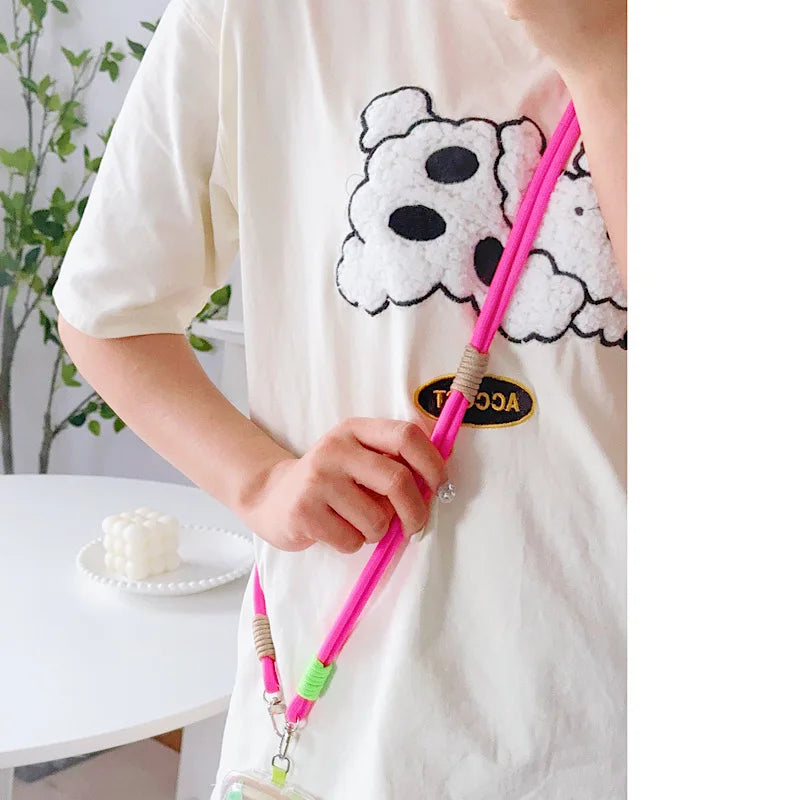 Kawaii Handwoven Phone Lanyard 🌈✨ | Long Crossbody Strap - Sturdy & Cute Anti-Loss Accessory for All! 💖📱
