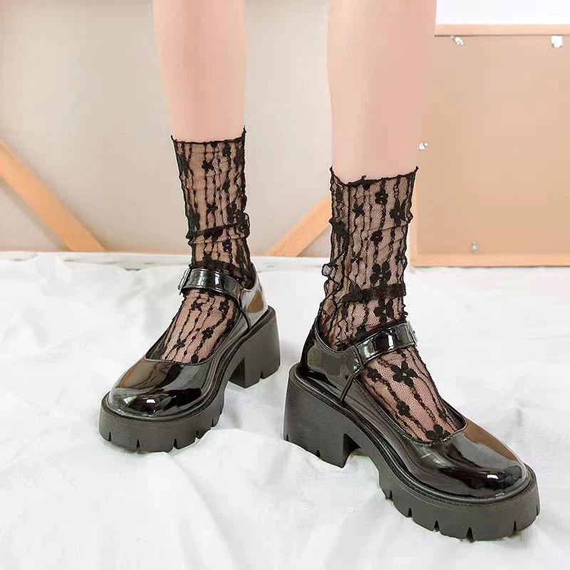 ✨ Whimsical Floral Lace Fishnet Socks 🌸 Soft & Breezy Fun Hosiery for Ladies! 🧦