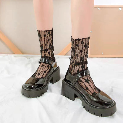 ✨ Whimsical Floral Lace Fishnet Socks 🌸 Soft & Breezy Fun Hosiery for Ladies! 🧦
