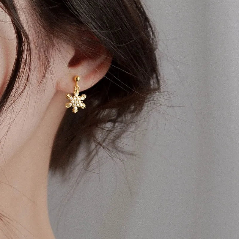 Red Bow Snowflake Drop Earrings For Women Christmas Gift Adorable Jewelry 🎀❄️
