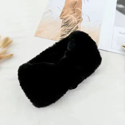 Lux Rex Rabbit Fur Knit Headband For Winter Warmth And Cute Vibes 🧣🐇