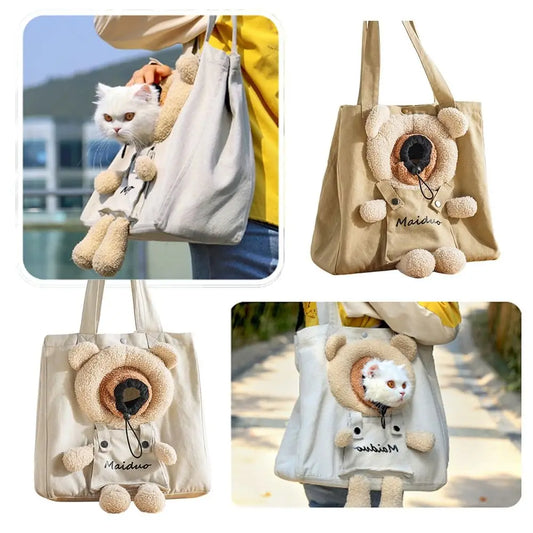 Kawaii Cat Carrier Backpack 🐾✨ | Cute Travel Bag for Pets 🐱💖 | Adjustable Window for Snug Comfort 🌈🐶