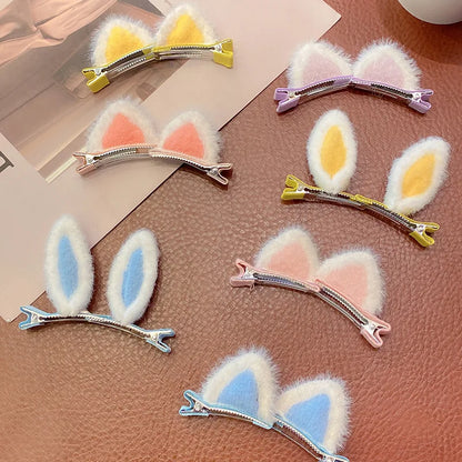 🐰✨ Adorable Bunny Ears Hair Clips Set - Handmade Baby Girl Accessories! 🎀💖