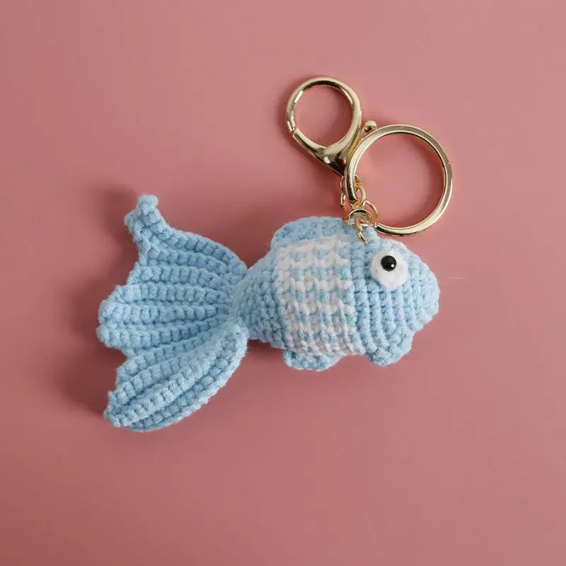 Cute Clown Fish Crochet Keychains For Bags, Handmade Goldfish Charm 🧶🐠