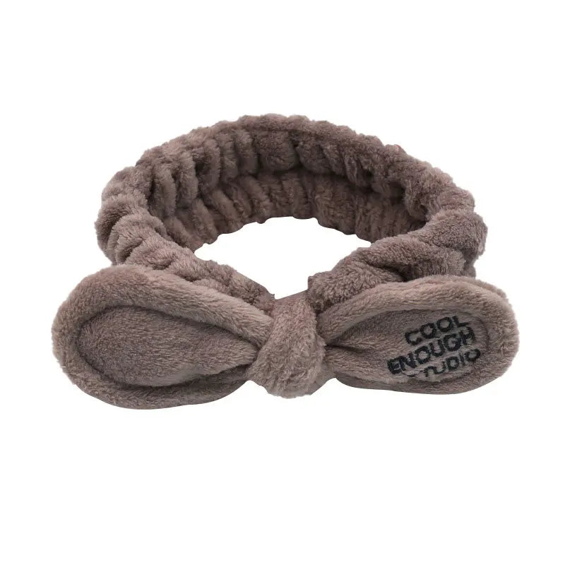 Women Wash Face Makeup Soft Coral Fleece Elastic Headband Head Wrap Cute Rabbit Bow Animal Ears Hairband Girl Hair Accessories