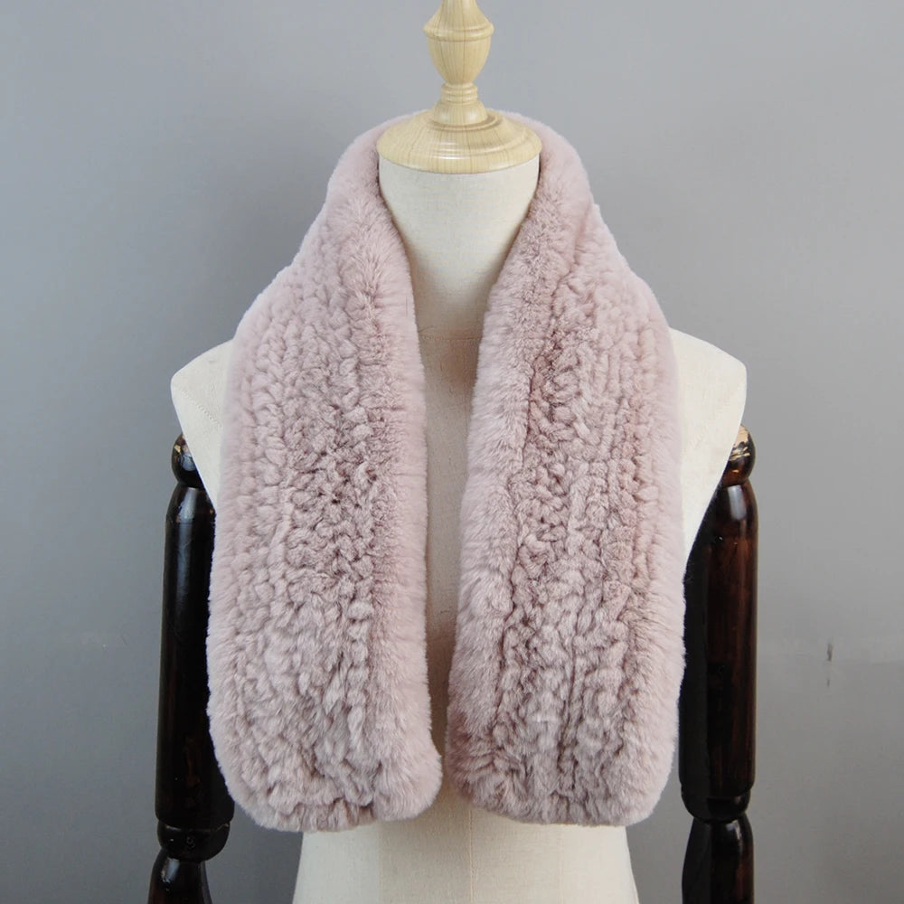 Lux Rex Rabbit Fur Scarf For Women Real Fur Warmth 🧣 Cozy Elegance ❄️