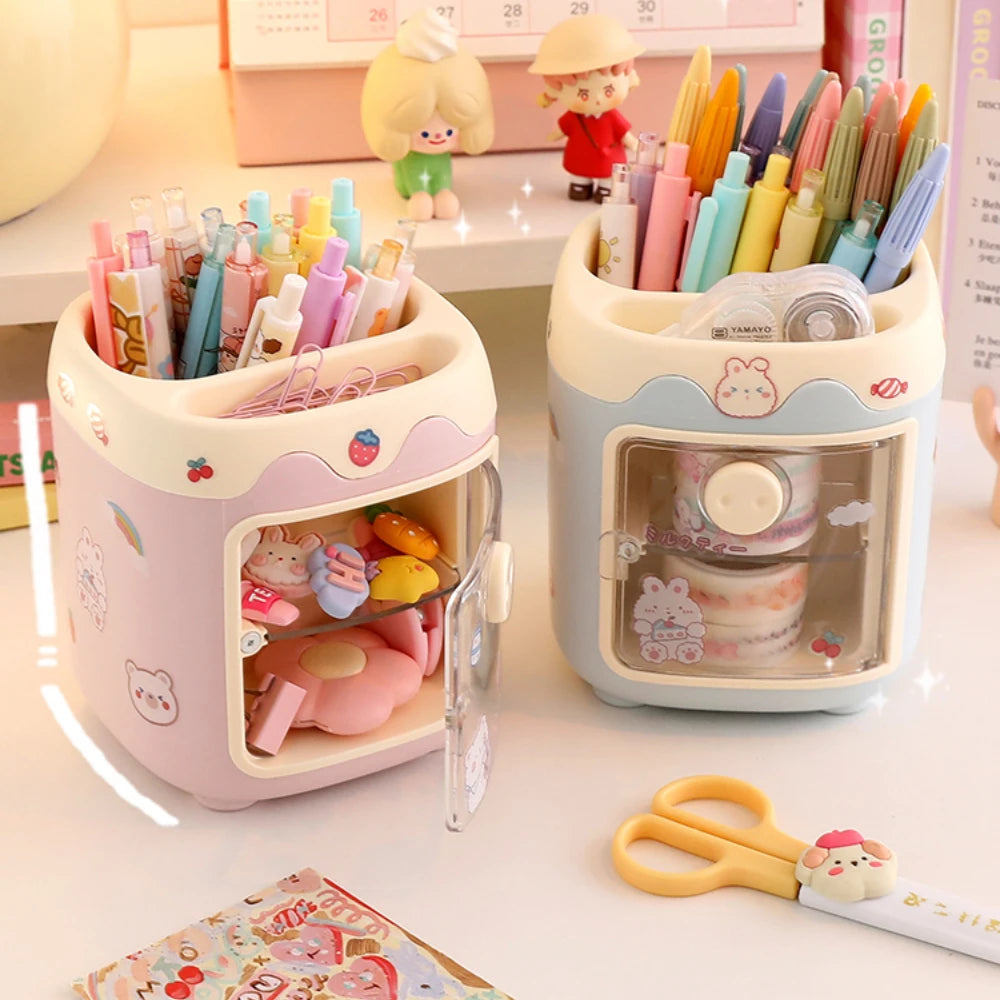 Kawaii Multi-Grid Piggy Desk Organizer 🐷✨ Cute & Fun Pencil Holder for Office Stationery! 🖊️🌈