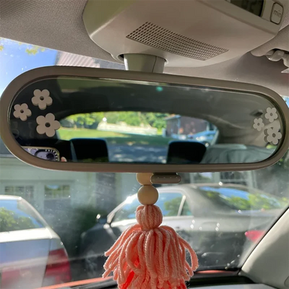 Kawaii Flower Power 🌸✨ Cute Vinyl Decals for Car Rearview Mirror & More! 🌈💖