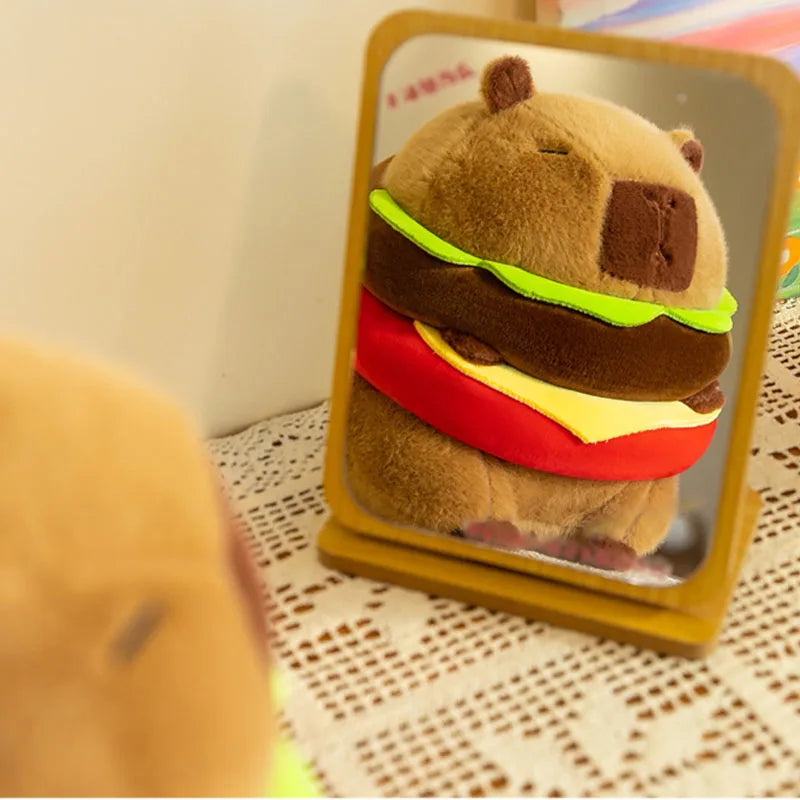 🌟🍔 Super Cuddly Hamburger Capybara Plush - Perfect Snuggle Buddy for Kids' Joyful Moments! 🎈🐾 - Pixie Quill