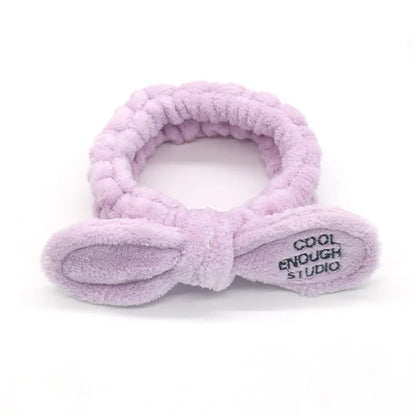 Women Wash Face Makeup Soft Coral Fleece Elastic Headband Head Wrap Cute Rabbit Bow Animal Ears Hairband Girl Hair Accessories