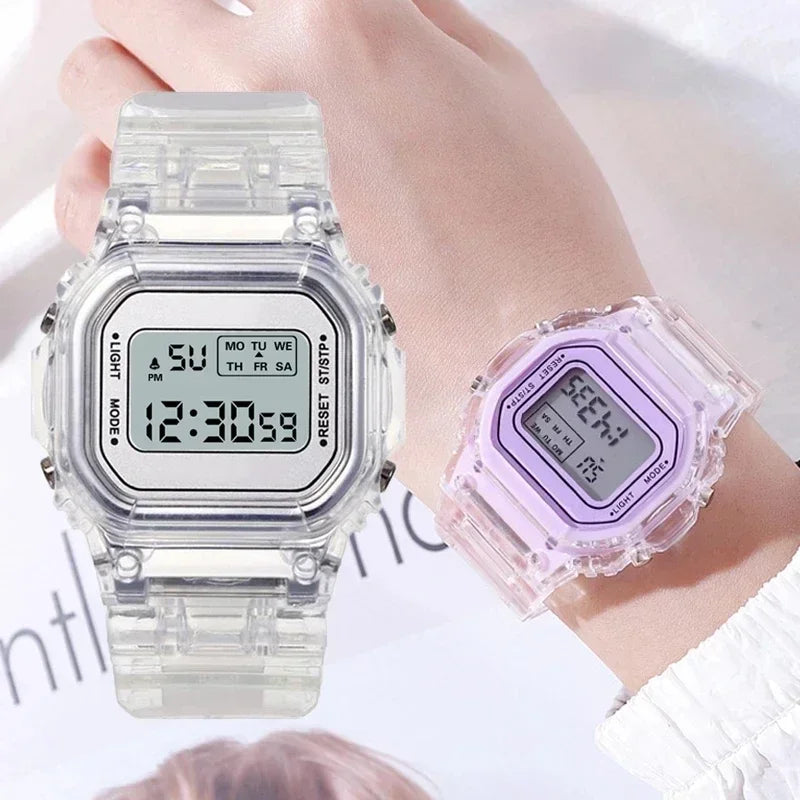 ✨ Kawaii LED Rainbow Wristwatch 🌈 | Cute & Colorful Sports Watch for Girls 🎀 | Waterproof Digital Timepiece 🎉