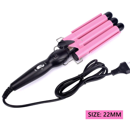 Kawaii Triple Barrel Hair Curler 🌸✨ - Professional Ceramic Waver for Dreamy Waves & Curls! 💖