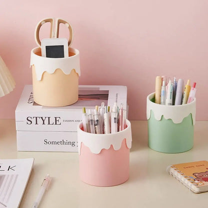 Kawaii Snail & Ice Cream Pencil Holder 🐌🍦 | Cute Multi-functional Desk Organizer for Students ✏️📚