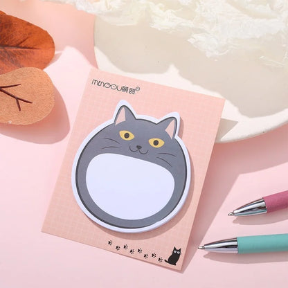 🐾 Adorable Chubby Cat Sticky Notes 🌟 30 Sheets of Purr-fect Memo Fun! 🐱✨