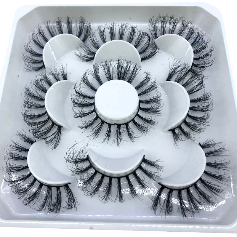 New 5 Pairs 8-25mm Natural 3D False Eyelashes Kit Mink Lashes Full Strip Look Whimsical Cute Glam 🌸✨