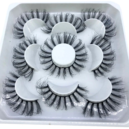 New 5 Pairs 8-25mm Natural 3D False Eyelashes Kit Mink Lashes Full Strip Look Whimsical Cute Glam 🌸✨