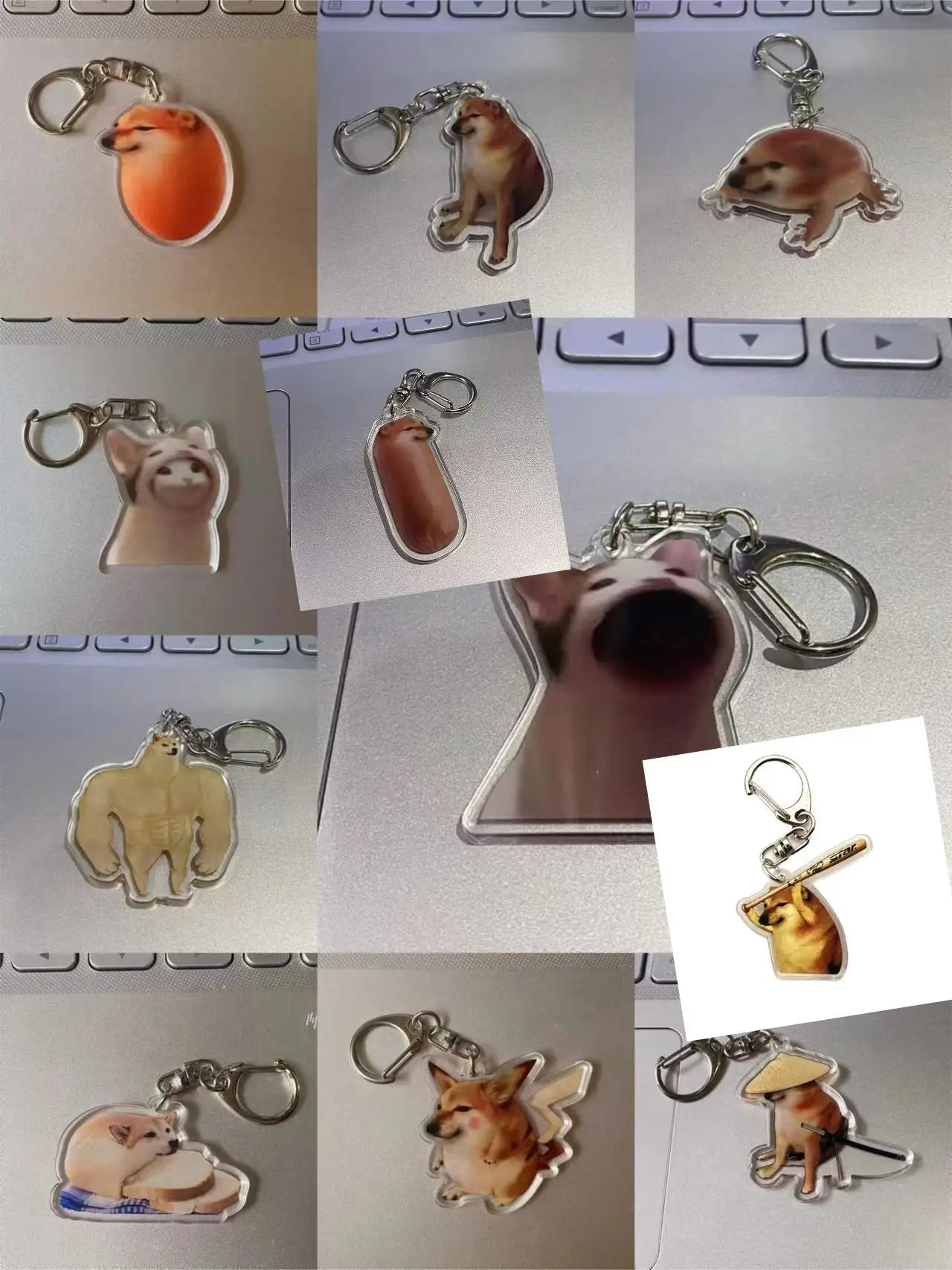 Kawaii Cheems Burger Keychain 🍔✨ | Cute Shiba Warrior Meme Accessory | Adorable Dog Lover Gift 🐾💖