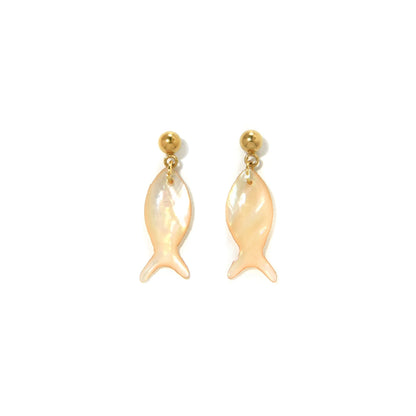 Pastel Shell Fish Pendant Earrings For Women Multicolor Beach Party Jewelry Waterproof Stainless Steel 💖🐟✨