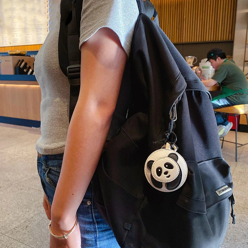 Kawaii Panda & Shiba Inu Leather Keychain 🐼✨ Cute Animal Pendant for Bags & Accessories 🐶💖
