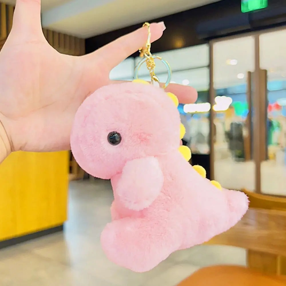 Pastel 12cm Dino Plush Keychain Pendant 🦕 Cute Portable Stuffed Doll Backpack 🎒