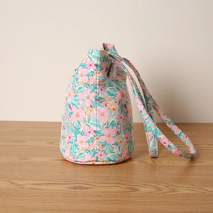 Kawaii Floral Bucket Bag 🌸✨ | Chic Round Handbag for Daily Adventures & Travel 🎒🌼