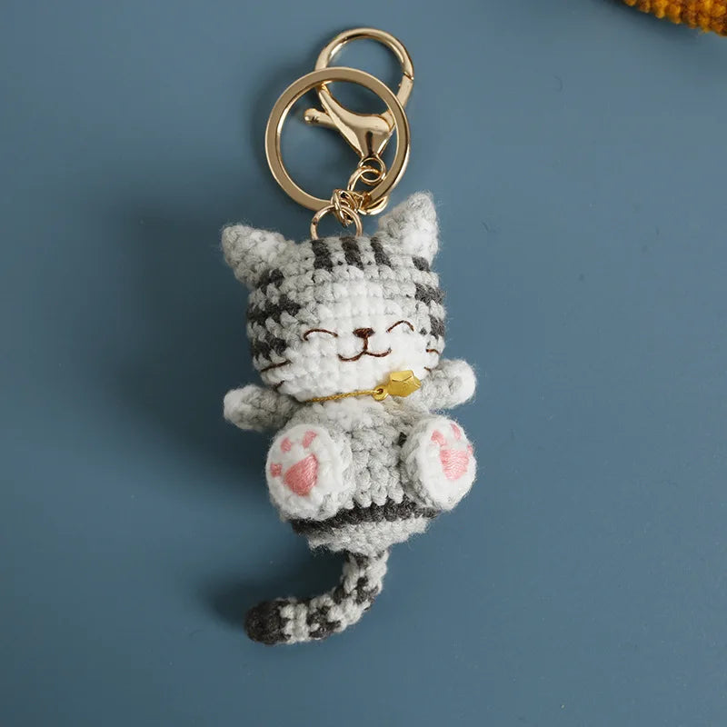 Handmade Kitten Crochet Keychain Cute Cat Charm For Keys And Bags Gift 🐱💖