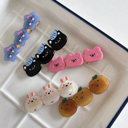 Geometric Star Rabbit Hair Clips Set Multicolor Acrylic Side Bangs 🐰✨