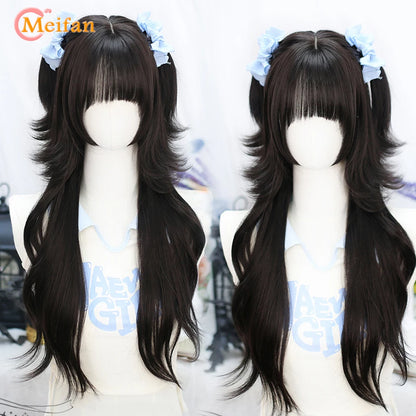 Kawaii Ombre Pink & Blonde Long Straight Wig 🎀✨ - Cute Lolita Cosplay Hair for Parties & Halloween! 🌸🖤