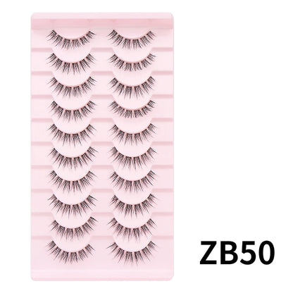 Adorable Manga Style False Eyelashes 10 Pairs Natural Full Strip Lashes For Anime Look Makeup ✨🐰🎀🌸