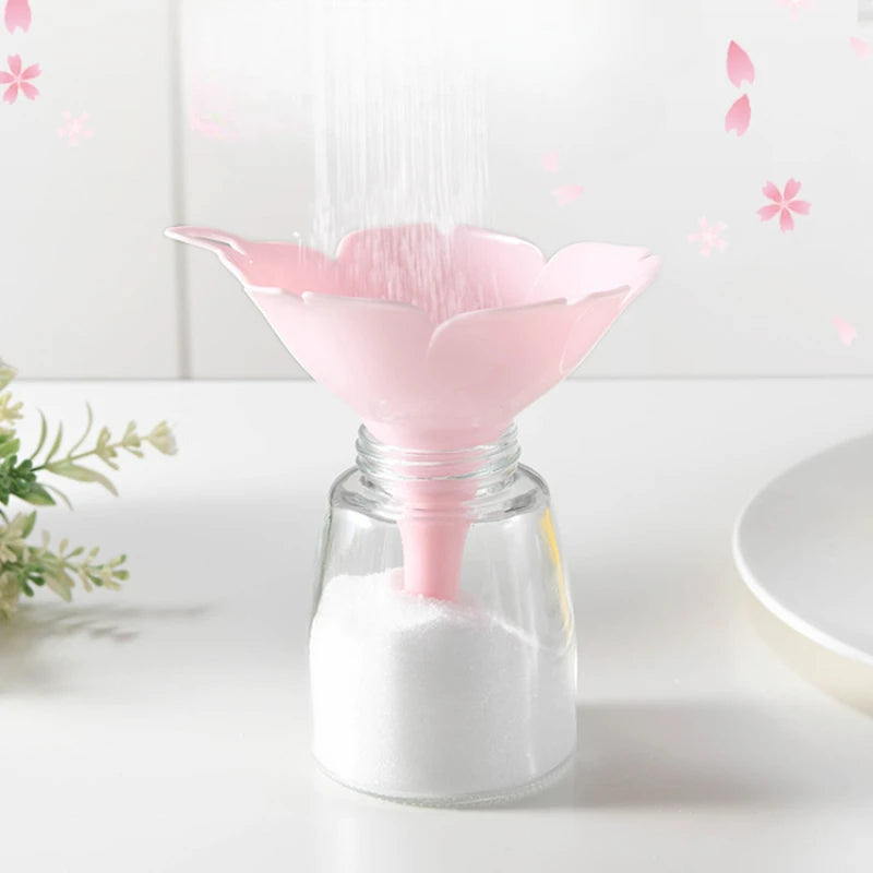 Kawaii Cherry Blossom Mini Funnels Set 🌸✨ | Cute Kitchen Accessories for Oils & Liquids 🍶🌈