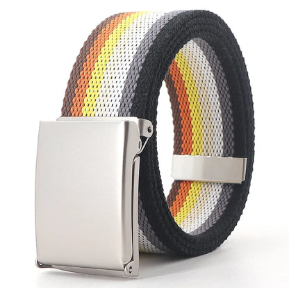 Kawaii Rainbow Striped Tactical Belt 🌈✨ Unisex Slim Fashion Accessory for Casual Vibes! 🐾🦄