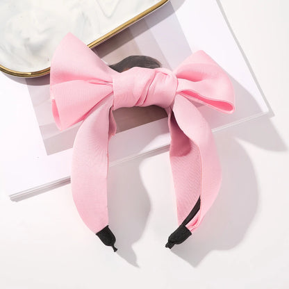 Kawaii Bow Headband 🎀 | Cute Rose Pink Hair Hoop for Women & Girls 🌸 | Stylish Wide Hair Accessory 🌈