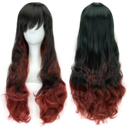 Soowee Rainbow Cute Ombre Cosplay Wig With Bangs For Black Women Synthetic High Temperature Fiber Halloween Costume 🌈✨