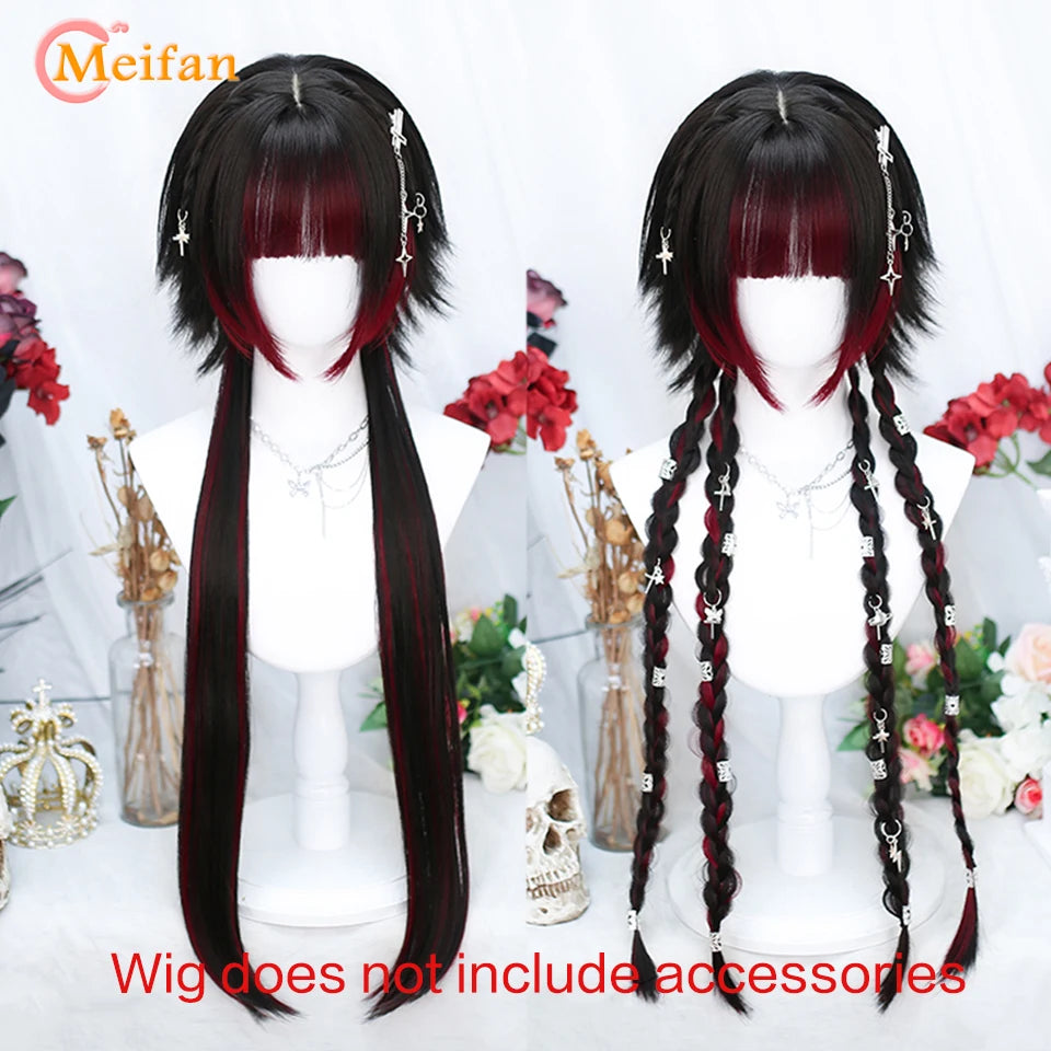Kawaii Ombre Pink & Blonde Long Straight Wig 🎀✨ - Cute Lolita Cosplay Hair for Parties & Halloween! 🌸🖤