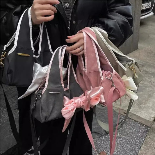 Kawaii Vintage Bow Bag 🎀 | Retro Y2K Crossbody Purse for Trendy Women 🌸✨