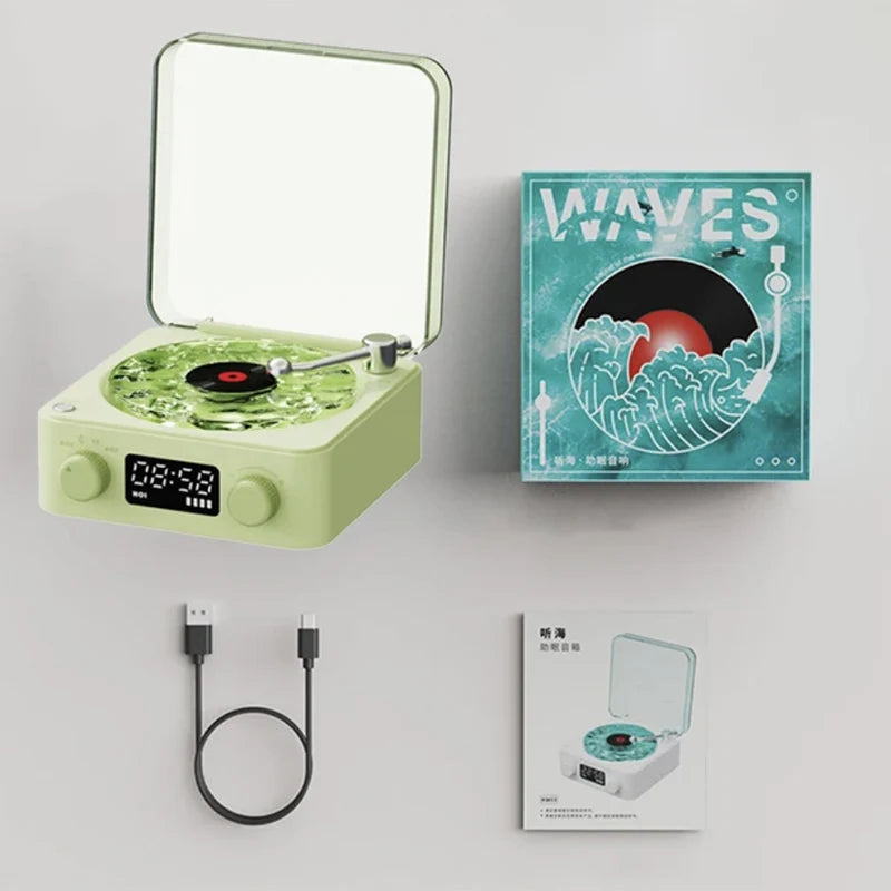Kawaii Retro Vinyl Record Player 🎶✨ | Bluetooth Speaker with White Noise & RGB Light Magic 🌈💖