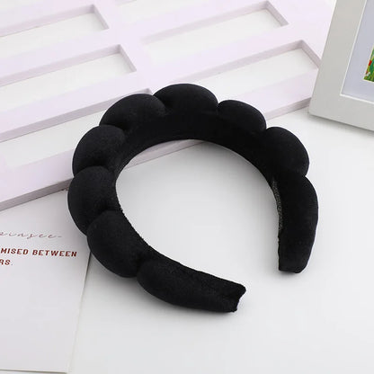 Kawaii Velvet Padded Hair Band 🐰✨| Retro Puffy Headbands for Cute Makeup Looks 🎀 | Stylish Hair Accessories for Women 🌸