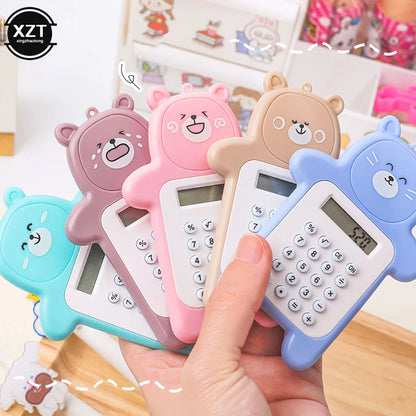 Adorable Pocket-Sized Kawaii Calculator - Cute Cartoon Design with 8-Digit Display 🌟📚