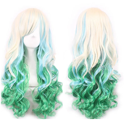 Soowee Rainbow Cute Ombre Cosplay Wig With Bangs For Black Women Synthetic High Temperature Fiber Halloween Costume 🌈✨