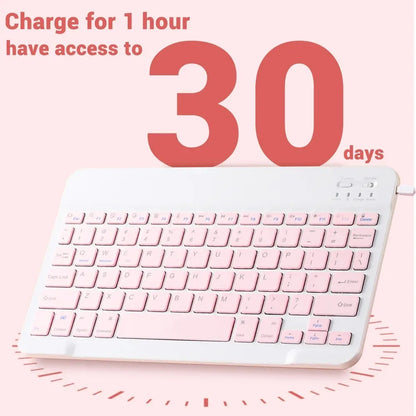 Cute & Compact 10-Inch Bluetooth Mouse & Spanish Keyboard Set for iPad & Tablets 🐾✨ Perfect for On-the-Go!