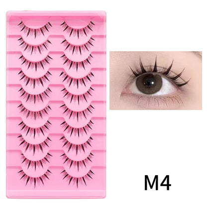 Adorable Manga Style False Eyelashes 10 Pairs Natural Full Strip Lashes For Anime Look Makeup ✨🐰🎀🌸
